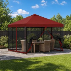 Abri de jardin avec parois 3 x 3 m Bordeaux Polyester et Acier 637732637732