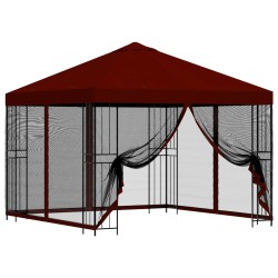 Abri de jardin avec parois 3 x 3 m Bordeaux Polyester et Acier 637732637732