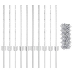 Clôture grillagée avec poteau 10 x 0,6 m Acier galvanisé Maille 637734637734