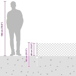 Clôture grillagée avec poteau 10 x 0,4 m Acier recouvert de PVC 637736637736