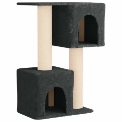 Arbre à chat avec poteaux à griffer en sisal Gris foncé 114 cm 637737637737