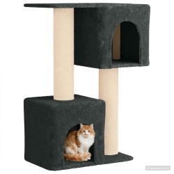 Arbre à chat avec poteaux à griffer en sisal Gris foncé 114 cm 637737637737