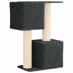 Arbre à chat avec poteaux à griffer en sisal Gris foncé 114 cm 637737637737