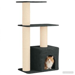 Arbre à chat avec poteaux à griffer en sisal Gris foncé 133 cm 637738637738