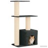 Arbre à chat avec poteaux à griffer en sisal Gris foncé 133 cm 637738637738
