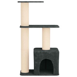 Arbre à chat avec poteaux à griffer en sisal Gris foncé 133 cm 637738637738