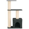 Arbre à chat avec poteaux à griffer en sisal Gris foncé 133 cm 637738637738
