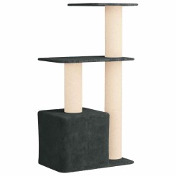 Arbre à chat avec poteaux à griffer en sisal Gris foncé 133 cm 637738637738