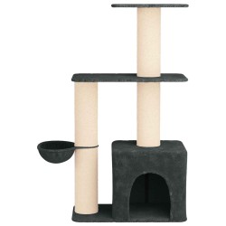 Arbre à chat avec poteaux à griffer en sisal Gris foncé 133 cm 637739637739
