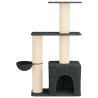 Arbre à chat avec poteaux à griffer en sisal Gris foncé 133 cm 637739637739