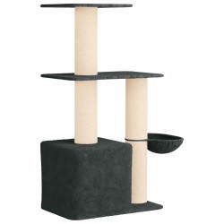 Arbre à chat avec poteaux à griffer en sisal Gris foncé 133 cm 637739637739