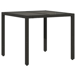 Ensemble à manger de jardin coussins 5pcs Noir Résine tressée 637740637740