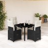 Ensemble de bistro de jardin 5 pcs coussins noir poly rotin 637741637741