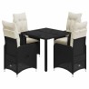 Ensemble de bistro de jardin 5 pcs coussins noir poly rotin 637742637742