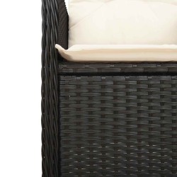 Ensemble de bistro de jardin 5 pcs coussins noir poly rotin 637742637742