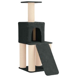 Arbre à chat avec poteaux à griffer en sisal Gris foncé 146 cm 637743637743