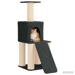 Arbre à chat avec poteaux à griffer en sisal Gris foncé 146 cm 637743637743