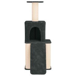 Arbre à chat avec poteaux à griffer en sisal Gris foncé 146 cm 637743637743