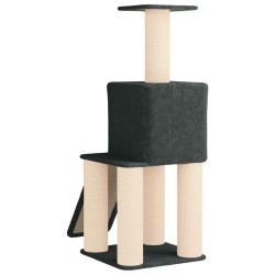 Arbre à chat avec poteaux à griffer en sisal Gris foncé 146 cm 637743637743