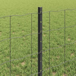 Clôture Euro avec poteau 50 x 0,6 m Acier recouvert de PVC Gris 637744637744