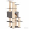 Arbre à chat avec poteaux à griffer en sisal Gris clair 161 cm 637745637745