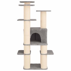 Arbre à chat avec poteaux à griffer en sisal Gris clair 161 cm 637745637745