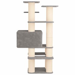 Arbre à chat avec poteaux à griffer en sisal Gris clair 161 cm 637745637745