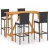 Ensemble de bar de jardin avec coussins 5 pcs Noir 637746637746