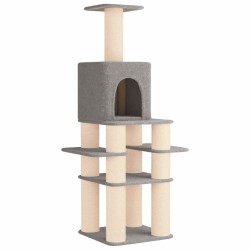 Arbre à chat avec poteaux à griffer en sisal Gris clair 180 cm 637747637747
