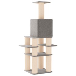 Arbre à chat avec poteaux à griffer en sisal Gris clair 180 cm 637747637747