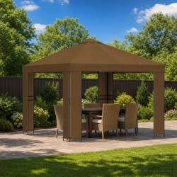 Pavillon 3 x 3 m Taupe Polyester et Acier 190 gsm 637752637752