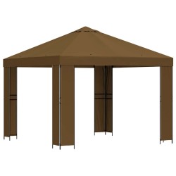 Pavillon 3 x 3 m Taupe Polyester et Acier 190 gsm 637752637752