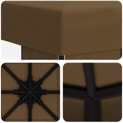 Pavillon 3 x 3 m Taupe Polyester et Acier 190 gsm 637752637752