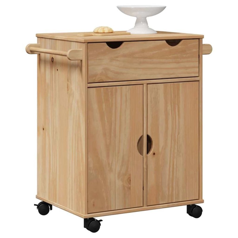 Chariot de cuisine OTTA 59x45x80 cm bois massif de pin 637758637758
