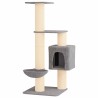 Arbre à chat avec poteaux à griffer en sisal Gris clair 137 cm 637761637761