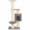 Arbre à chat avec poteaux à griffer en sisal Gris clair 137 cm 637761637761