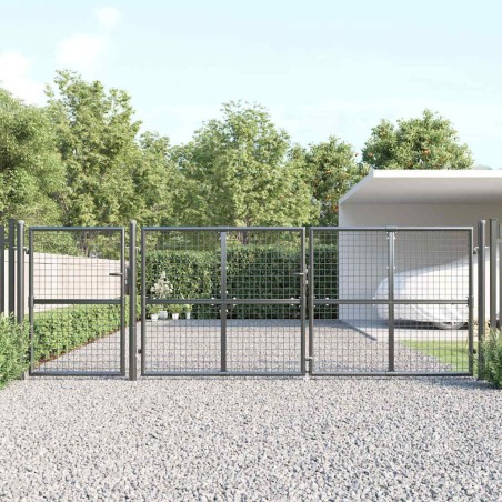 Portail de jardin grillagé Anthracite 400x125 cm Acier galvanisé 637762637762
