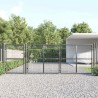 Portail de jardin grillagé Anthracite 400x125 cm Acier galvanisé 637762637762