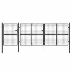 Portail de jardin grillagé Anthracite 400x125 cm Acier galvanisé 637762637762