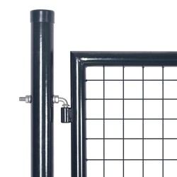 Portail de jardin grillagé Anthracite 400x125 cm Acier galvanisé 637762637762