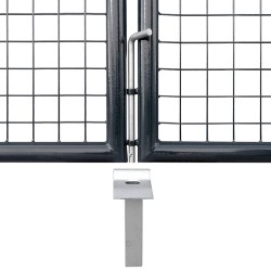 Portail de jardin grillagé Anthracite 400x125 cm Acier galvanisé 637762637762