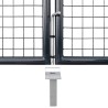 Portail de jardin grillagé Anthracite 400x125 cm Acier galvanisé 637762637762