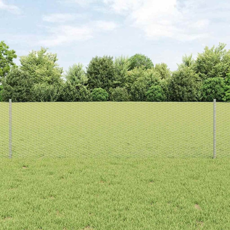 Clôture hexagonale avec poteau 25 x 0,6 m Acier galvanisé 637767637767