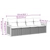 Ensemble de canapé de jardin 4 pcs avec coussins gris résine tressée 637773637773