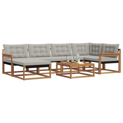 Ensemble de canapés d'extérieur 7 pcs Gris Naturel et Clair 637776637776