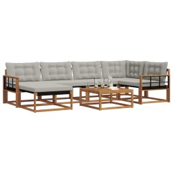 Ensemble de canapés d'extérieur 7 pcs Gris Naturel et Clair 637778637778