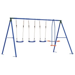 Ensemble de balançoires d'extérieur Multicolore Acier et PE 637780637780