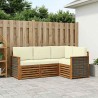 Ensembles de canapés avec coussin 4 pcs Bois d'Acacia Massif 637789637789