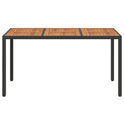Table de Jardin Noir 150 x 90 x 75 cm polyrotin 637793637793