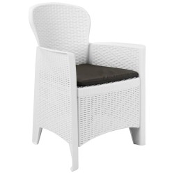 Chaise de jardin lot de 2 coussin Blanc Plastique Aspect rotin 637802637802